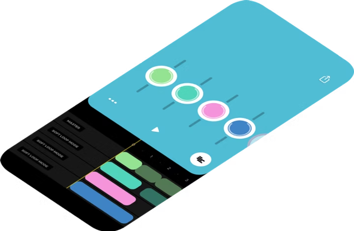 Four loop tracks stacked on the timeline